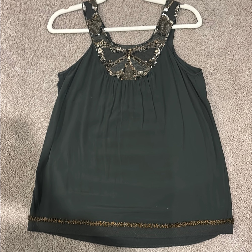 Embellished Gray Tank Top with Sleeveless Style
